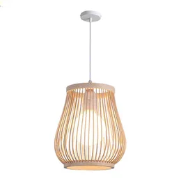 Światła ręcznie robione bambusowe światło Light Light Rattan wisząca lampa sufitowa do życia jadalnia 0209