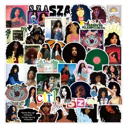 50pcs Siyah Songstress SZA Stickers Singer Star Graffiti Kids Oyuncak Kaykay Araba Motosiklet Bisiklet Etiketi Çıkartmaları Toptan