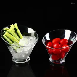 Placas acrílico ktv lanche tigela suprimentos de pepino pc salada plástico placa de fruta copo de tira
