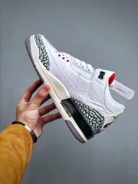 Scarpe da basket Jumpman 3s all'ingrosso di qualità originale Uomo Donna 3 White Cement Reimagined Summit White Fire Red Classic Designer Sneakers
