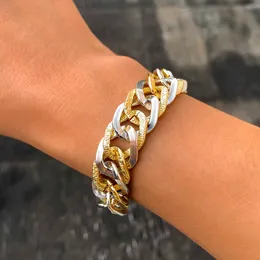 Länkkedja ingemark miami vridna kubanska chunky kedja armband för kvinnor män steampunk vintage uttalande hip hop pulseras mujer hand smycken g230208