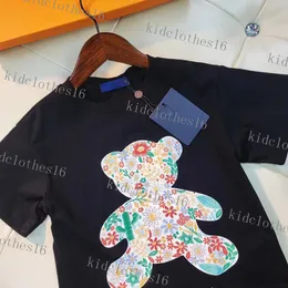 2023 T-Shirts Baby Designer Kid T-Shirts Sommerm￤dchen Jungen Mode Tees Kinder Kinder Casual Tops Briefe gedruckte T-Shirts Luxusmarke 2 Farben Tops S￼￟es kleines B￤r
