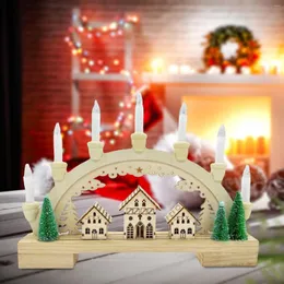 Christmas Decorations Holiday Atmosphere Light Ornament Semi Circular Village Houses Town For Home