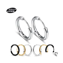 Hoop Huggie Fashion Mens Wild Personality Round Wire Earrings The Latest Trend Hip Hop Street Charm Drop Delivery Jewelry Dhe3Q