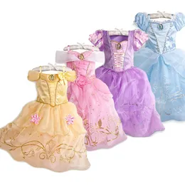 Girls Dresses Kid Princess Dress Girl Girl Summer Fancy Vestiti per feste Bambini Rapunzel Belle Beauty Beauty Christmas Carneval Costume 230210
