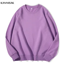 Kvinnor Hoodies Sweatshirts Spring Autumn Womens Sweatshirt Oneck Solid Harajuku Pullovers Multicolor Casual Cotton Woman Sweatshirts Knit Streetwear 230210