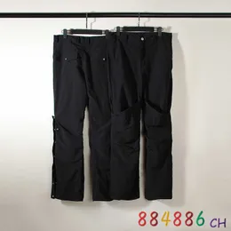 Pantalones para hombres RRR123 Micro pantalones acampanados hombres mujeres High Street estampado de doble cara ropa inversa pantalones de pecho ropa de calle pantalones de mono Retro