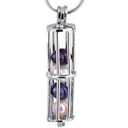 Kedjor 5st härliga burhängen Pearl Fashion Wish Gem Beads Locket Charm Montering Diy Jewelry -P10Chains