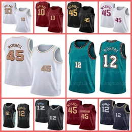 12 Ja Morant Memphises City Mark Grizzlie Basketball Jersey Donovan 45 Mitchell 10 Darius Garland Cleveland Cavalier męskie