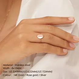 Anel oval delicado delicado anéis feministas minimalistas em branco para mulheres por atacado