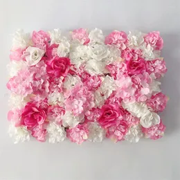 Fiori decorativi 40x60 cm Silk Rose Flower Wall artificiale per decorazione del matrimonio Decoraggio da fondo natale