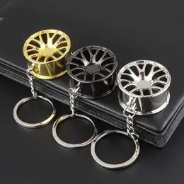 Key Rings Mini Metal Car Wheel Hub Keychains Tire Styling Car Key Ring Auto Modification Parts Mechanical Diy Keychain Accessories G230210