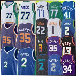 Kevin Durant Kyrie Irving Basketball Jerseys DeAndre Ayton Luka Doncic 35 2 22 77 Devin Booker 2023-2024 City Shirt Chris Paul Retro Charles Barkley Steve Nash 1 3 34 13