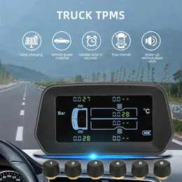 Smart Solar Car TPMS Monitor na ciśnienie opon dla lekkich Vans ciężarówki Alarm opony z 6 czujnikami zewnętrznymi Auto Security290u