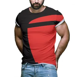 Herr t-skjortor 3d multicolor kortärmad skjorta mode t-shirt cool personlighet färg vår och sommarvariation