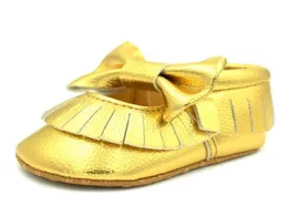 First Walkers Size 11 12 13 Fashion Baby Girls Shoes PU Leather Gold KnotBow Walker Fringe Toddler4283995