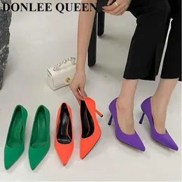 Sandals New Fashion Pointed Toe Thin High Heel Shoes Women Elegant Pumps For Party Dress Shoe Female Shallow Decoration Zapatillas Mujer G230211