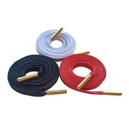 Shoe Parts Accessories Weiou Laces Wholesale Item 30 PairsLot Flat 100 Cotton Waxed Luxury Cord With Golden Metal Aglet For Easy Bulk Purchasing 230211