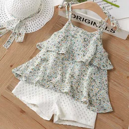 Clothing s Casual Floral Sets New Summer Chiffon TopPants Outfits Baby Kids Sweet Costumes Girl Suit Children Clothes Y