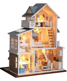 Cutebee DIY Dollhouse Holzpuppenhäuser Miniaturpuppenhaus Möbel Kit Casa Musik LED -Spielzeug für Kinder Geburtstagsgeschenk K18 2113760316