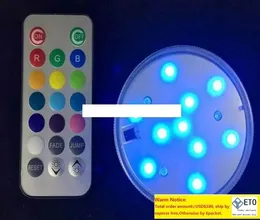 20pcslot 7cm diametro impermeabile sommergibile multicolori RGB LED sotto vaso luce base con mini nuovo telecomando