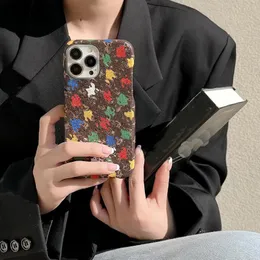 Cell Phone Cases for iPhone 14 14promax 14pro 13promax 13 13pro 12 pro max 11 Fashion Designer Classic Rainbow Spots PU Leather Print Case Luxury Covers