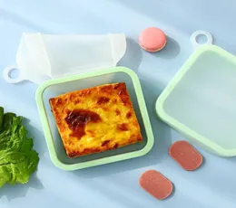 Öğle yemeği kutuları çanta kum tost bento kutusu ekofri -dostu yemek kabı mikrodalgada yemek takımı yeniden kullanılabilir sile kum kutusu L2210186213565