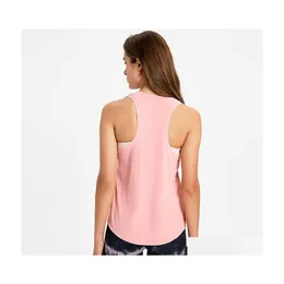 Yoga -outfits LU11 Sport Top Vrouwen Leisure Mouwloze Gym Vest Training Adem losse sexy Blouse Backless Fitness Tank Racerback DH2PM