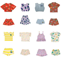 T-셔츠 2023 BC 새로운 여름 어린이 소녀 소년 T 셔츠 반바지 어린이 짧은 소매 티셔츠 유아 아기 어린이 Clothings 탑 T230209
