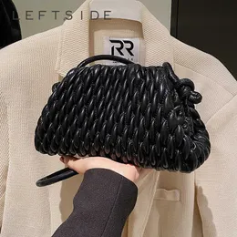 숄더백 leftside 크로스 바디 가방 여성 2022 트렌드 디자이너 여성 가죽 숄더백 패션 단순 핸드백 및 지갑 G230210