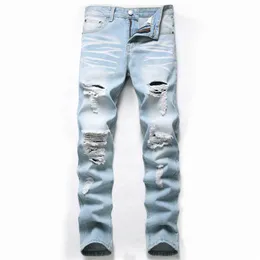 メンズジーンズ秋のファッションレトロホールマンパンツコットンデニムズボン男性プラスサイズ高品質ドロップ230211