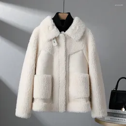 Women's Fur 2023 Winter Granule Sheep Shearing Coat Women Korean Long Sleeve Lambswool Jacket Female Loose Outerwear Tide G1691