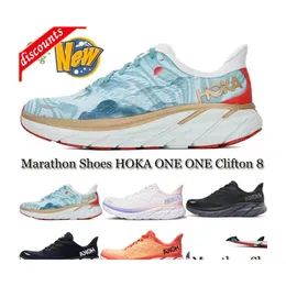 Sandalen Outdoor Mode Frauen M￤nner Running Schuh Hoka One Clifton 8 Real Teal Fiesta Black White Marathon Training Sneakers Casual Dro Dhelz