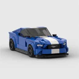 Bloklar MOC Ford Mustang Hoonicorn Araba Hız Şampiyonu Racer Fit Tuğla Yarışı Süper Yapı Blok Tuğla Toys Çocuk Hediyeleri 230210