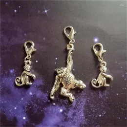 Charms 3 pz/set Clip On Charm Scimmia Gioielli Scimmia Cerniera Tirare Amicizia Regalo Animale Cartone Animato Ciondolo Fai Da Te Per