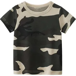 T-shirts Summer Camouflage Kids T Shirt Girls Boys Unisex Short-Sleeve Basic Tops Tees Child Clothing för 2 4 6 8 10 Years Akt154001 T230209