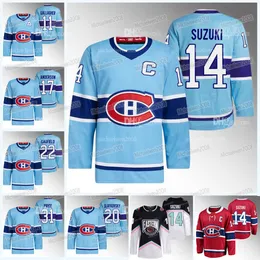 Canadiens 14 Nick Suzuki 2023-24 Jersey Cole Caufield Alex Newhook Kirby Dach Juraj Slafkovsky Josh Anderson Brendan Gallagher Arber Xhekaj Jake Allen Justin Barron