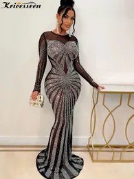 Платья для вечеринок Kricesen Sexy Crystal Sete See Then Maxi Plord Sparkle Womens Dimonds День рождения ночная одежда Длинные платья вечеринки 230211