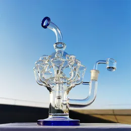 2023 Heady Bong Dab Rig Heavy Thick 8 Arms Octopus Lookah Large Scale Hookah Glass Bong Recycler Pipes Water Bongs Smoke Pipe 14.4mm Male Joint Bowl and Banger Perc