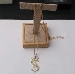 Роскошный дизайнер Y Письмо подвесной ожерелья 18K Золото покрыто Crysatl Cutstone Ожерелье для женщин свадебные ювелирные аксессуары