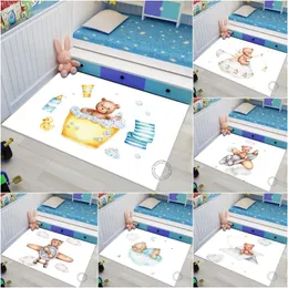 Carpets Sleep Bear Carpet Living Room Rugs Bath Mat Children Kids Bedroom Lounge Rug Floor Baby Play HomeCarpets