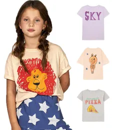 T-shirts Summer 2022 Girls T-shirts Short-Sleeve Tops For Kids 1-10y Children Outfits Cartoon Print Boy Blus tonåring Ytterkläder Kläder T230209