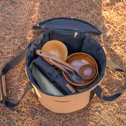 Depolama çantaları kamp kutusu namlu şeklindeki seyahat açık ekipman çantası aksesuarları