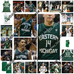 NCAA Custom Eastern Michigan EMU genähtes Basketballtrikot 21 Emoni Bates 5 Noah Farrakhan 13 Mo Njie 33 Derek Ballard Jr. 23 Thomas