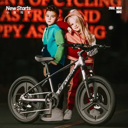 Bike de montanha infantil de liga de magn￩sio de magn￩sio 6-15 anos de idade e meninas de pedal de pedal de bicicleta dupla disco de barro de choque de choque de choque de choque de bicicleta