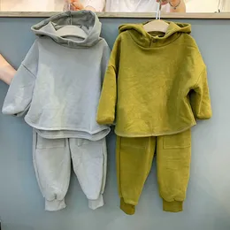 Sets Herbst Kleidung der Koreanischen Kinder Neue Jungen und Mädchen Mode Einfache Taste Mit Kapuze Pullover Hoodie Anzug