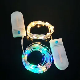 Batteridriven LED -str￤nglampor Vattent￤t koppartr￥d 7 fot 20 LED Firefly Starry Moon Lights For Wedding Party Bedroom Patio Christmas White Oemled