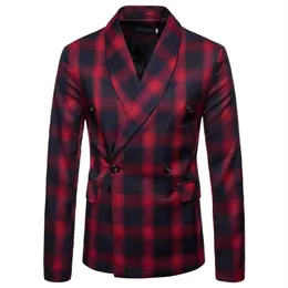 Fashion heren Casual Business Plaid Check Suit Persoonlijkheid Controleer Koreaanse pakjas Retail Hele Britse stijl2033