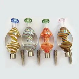 Neueste farbenfrohe Rauchglasfilter 510 Fadenn￤gel Spitze Stroh tragbares Wasserrohr Shisha Wachs ￖl Rigs Bong Zigarettenhalter Rohrrohr DHL DHL