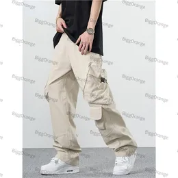 Erkekler pantolon Amerikan retro düz gündelik pantolon erkekler moda marka geniş bacaklı ince erkek ve kadın çift tulum erkek pantolon 230211